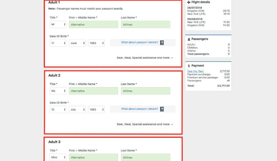 Group Bookings Step 3